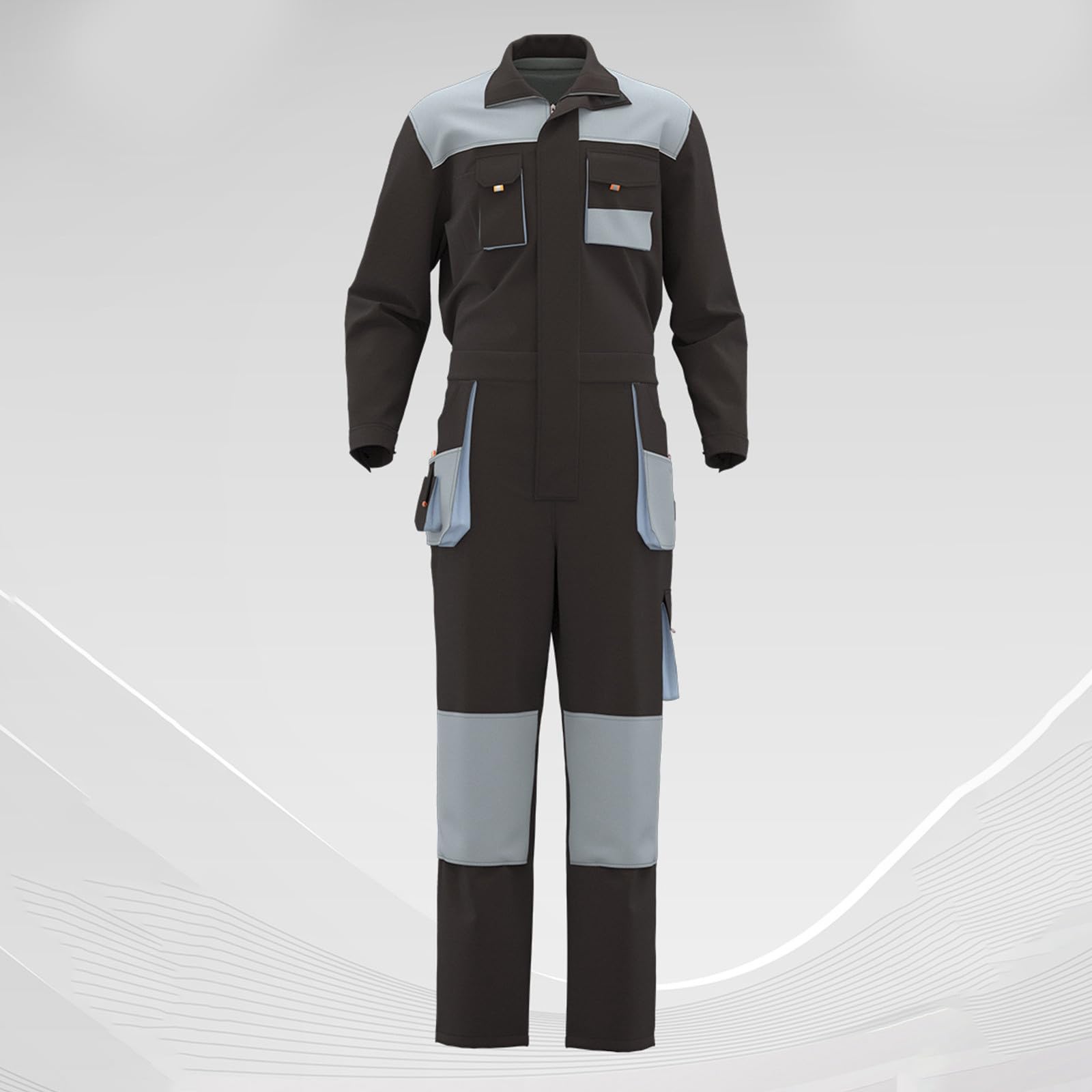 Generisch Overall Herren Herren Werkstatt-Arbeitskleidung mit Taschen für Maler Handwerker strapazierfähige Overall-Jumpsuit für industrielle Einsätze