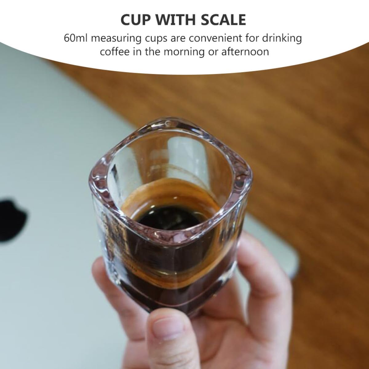 UKCOCO 6 Stück Espressotassen aus Borosilikatglas 60 Ml mit Skala Messbecher für Kaffee Tee Milch Kreatives Messwerkzeug für Zuhause und Schule