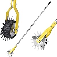 YEELOR Wheel Rotary Lawn Edger with 58-Inch Adjustable Handle - Durable Blade for Perfect Sidewalk, Driveway & Garden Edges
