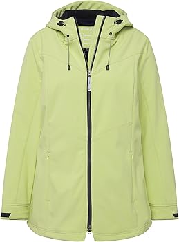 Ulla Popken Damen Softshelljacke - Hyprar Jacke Mit Abnehmbarer Kapuze, Wasserdicht & Winddicht