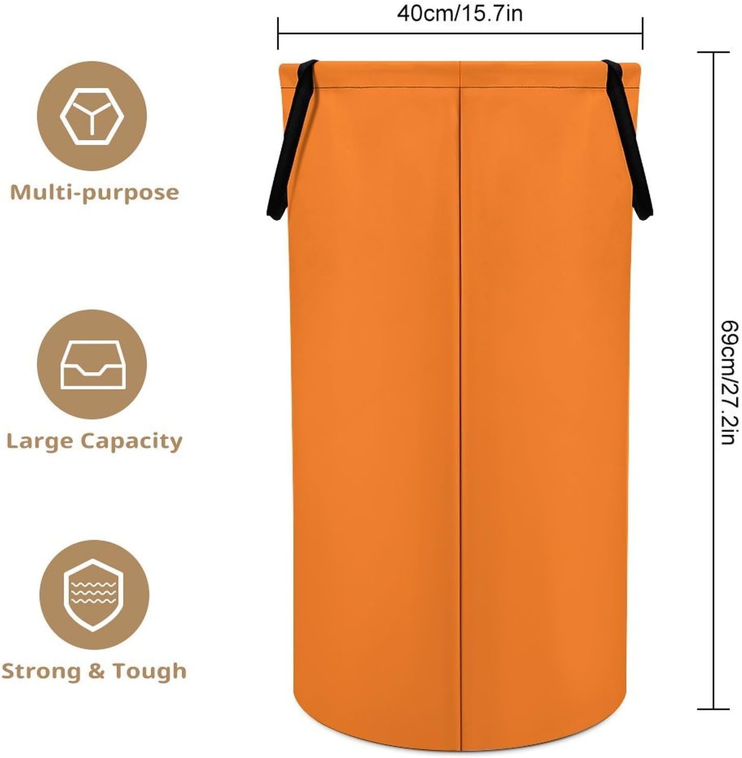 Beauty Burnt Orange Laundry Hamper, Extra Large Waterproof Laundry Basket with Handles, Foldable Dirty Clothes Basket for Home, Dorm