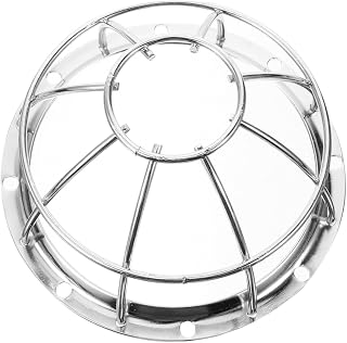Mikikit Protective Cover for Detectors Fire-Resistant Mesh Guard with Anti-Theft Wire Shield Impact and Explosion Protection for Home Security Alarms Silver Base