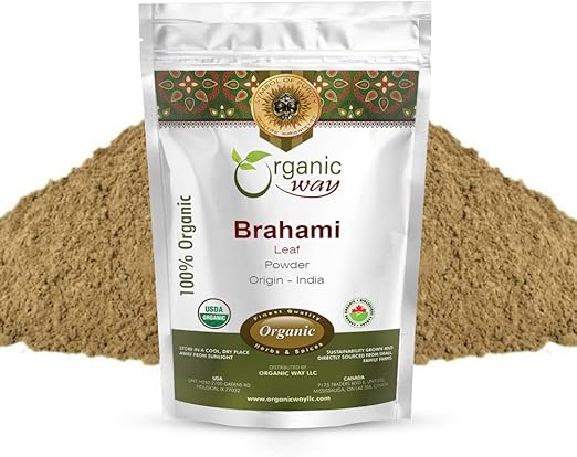 Organic Way Brahmi Leaf Powder (Bacopa Monnieri) - Organic & Kosher Certified | Raw, Vegan, Non GMO & Gluten Free | USDA Certified | Origin - India (1/4 LBS)