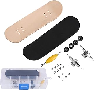 Finger Skateboard zerodis griffbrett finger skateboard 1Pc Maple Wooden Alloy Fingerboard Finger Skateboards wooden finger skateboards with Box Reduce Pressure Kids Gifts (Black) nan