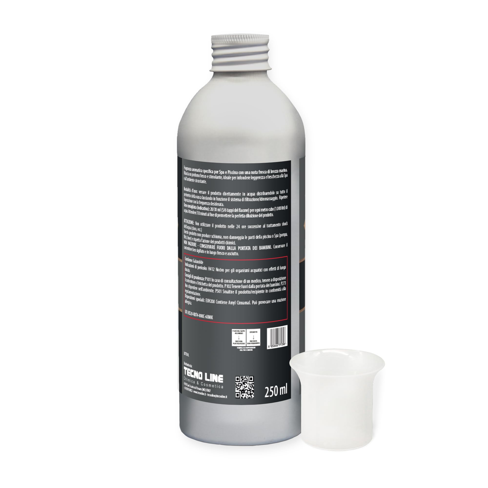 HydroSal Set AquaSal Natural 3 Lt+Parfum Sea Breeze Spa 250 ml+Doseur, Mélange à Haute Concentration de Sels de Magnésium, Potassium et Iode Associé à la Parfum pour Spa Hydromassage/Piscine