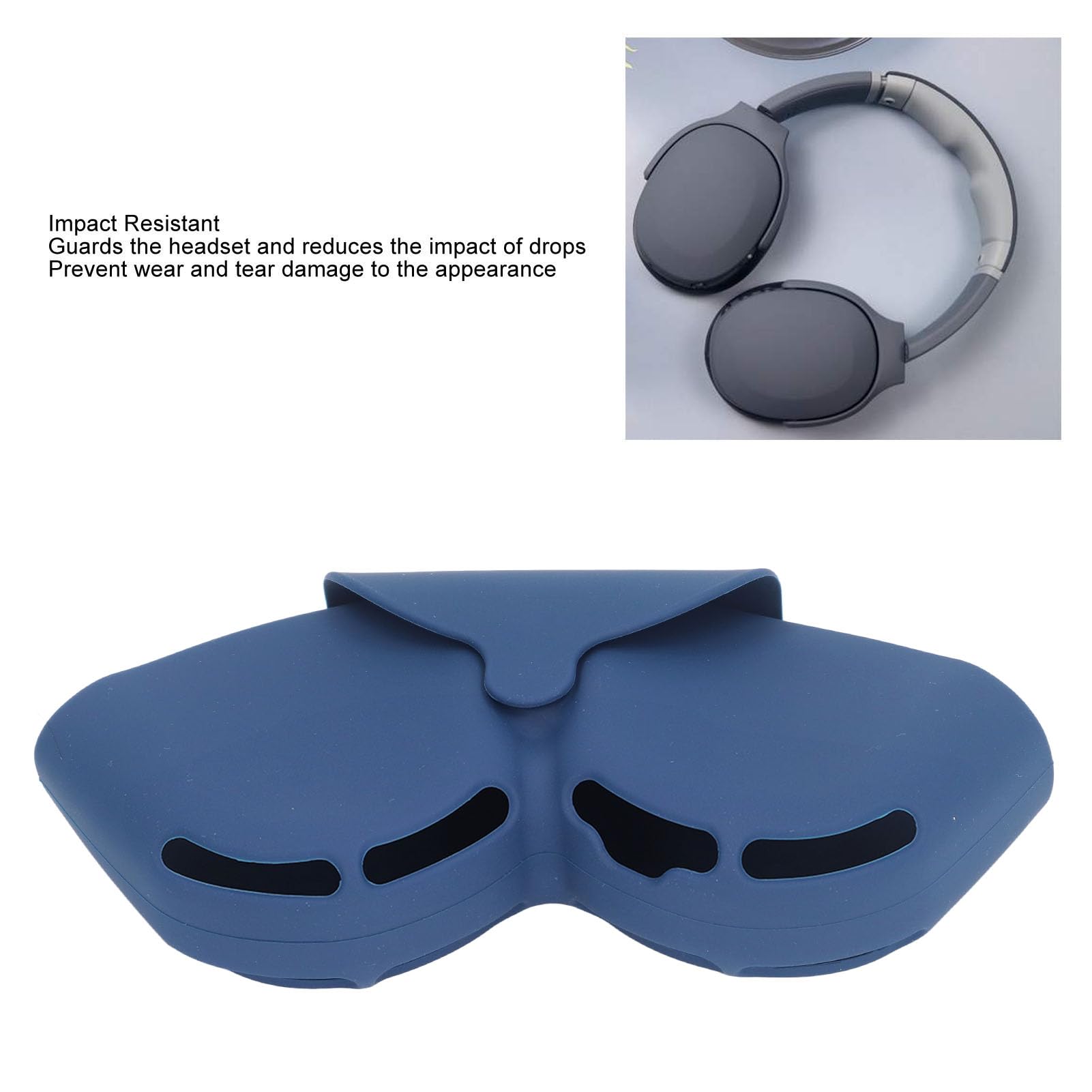 Ejoyous Custodia da Trasporto per Cuffie Custodia Protettiva in Silicone Portatile Apertura Precisa Lavabile per Cuffie IOS (BLUE)