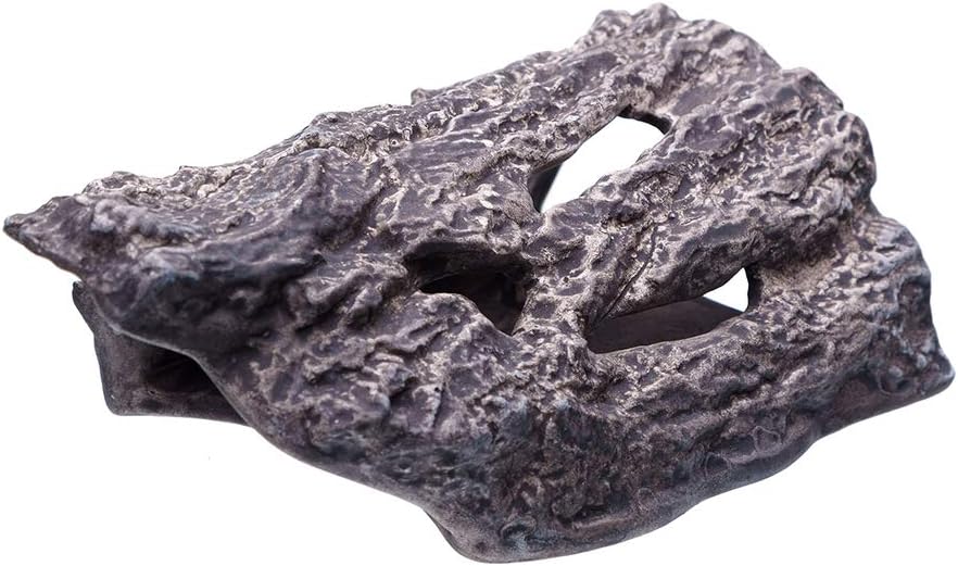 Plecoceramics Aquarium Terrarium Cave Ceramic Decoration for Fish and Reptiles Hideout Log Ornament Hiding Place for plecos Cichlids Spiders Lizards