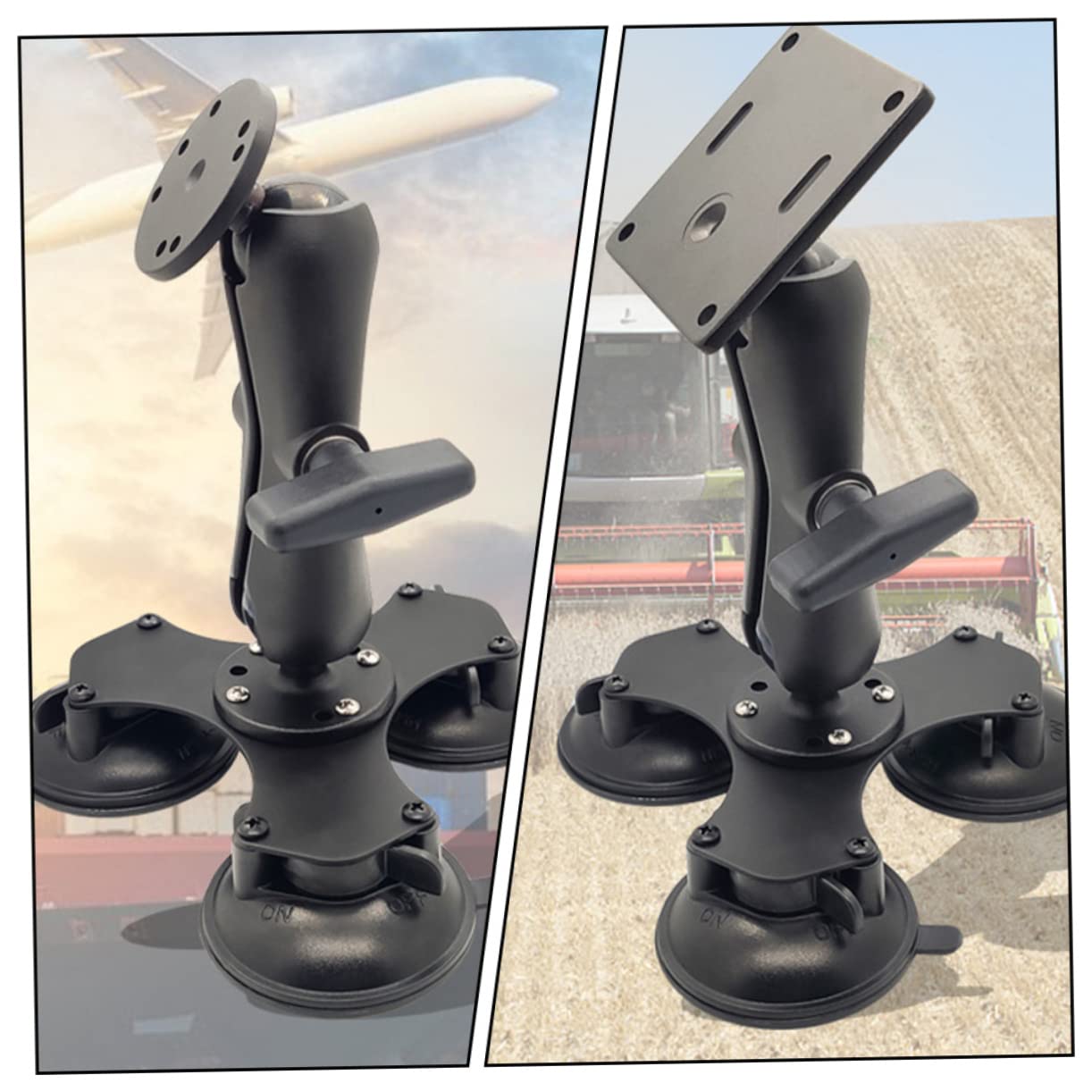 Hemobllo Soporte de Ventana con Triple Ventosa Ajustable de Bola Resistente Inoxidable Dispositivos Superficies