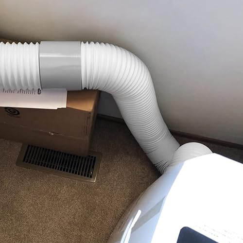 Miniatura 7 de UNAOIWN Manguera de aire acondicionado portátil con acoplador, 5.9 pulgadas5.9 in en sentido antihorario conducto de ventilación de escape universal