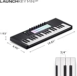 Novation Launchkey Mini 37 [MK4] — Portable 37 Mini-Key, USB, MIDI Keyboard Controller with DAW Integration. Chord Mode, Scale Mode, Drum Pads, and Arpeggiator. Includes Music Creation Software Bundle