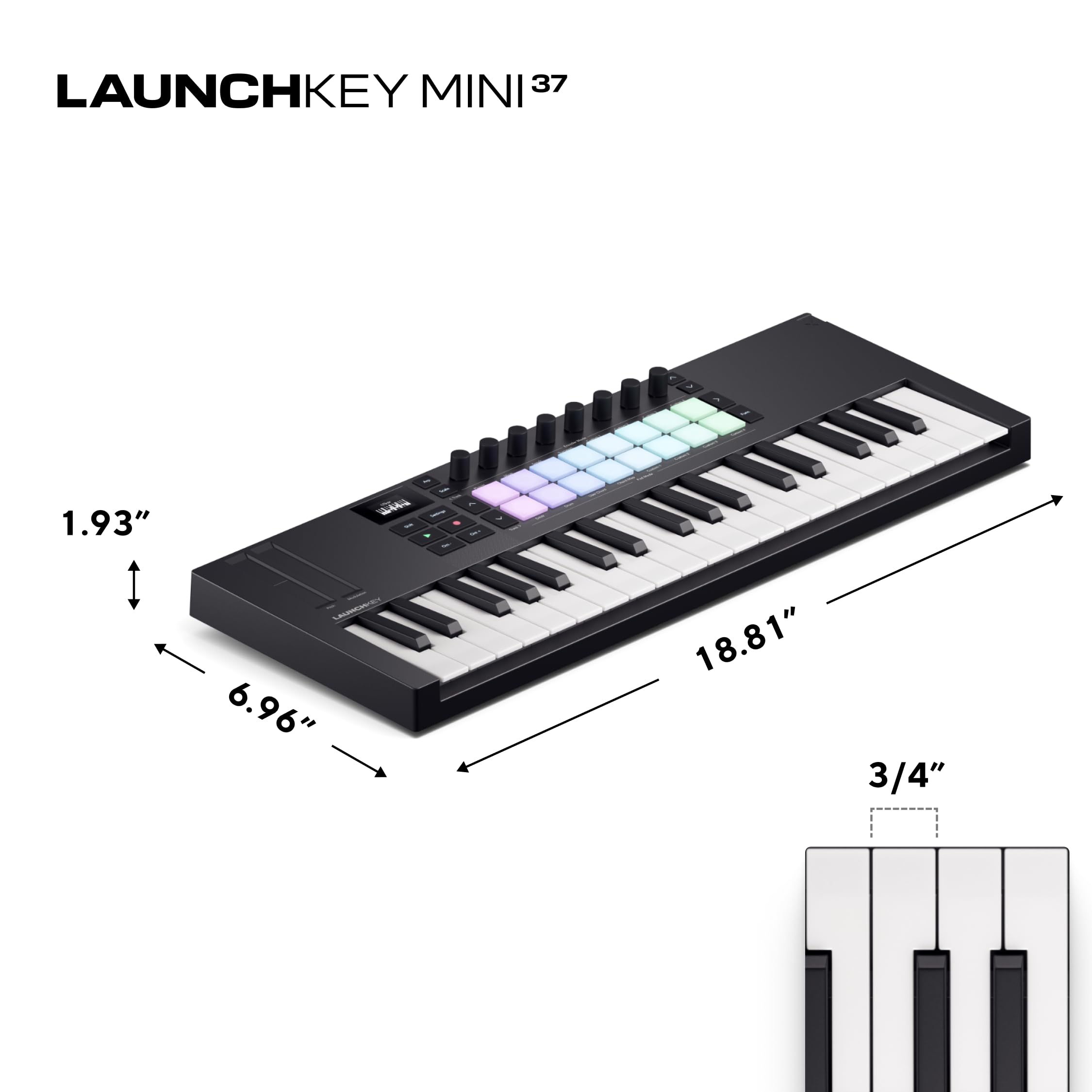 Novation Launchkey Mini 37 [MK4] — Portable 37 Mini-Key, USB, MIDI