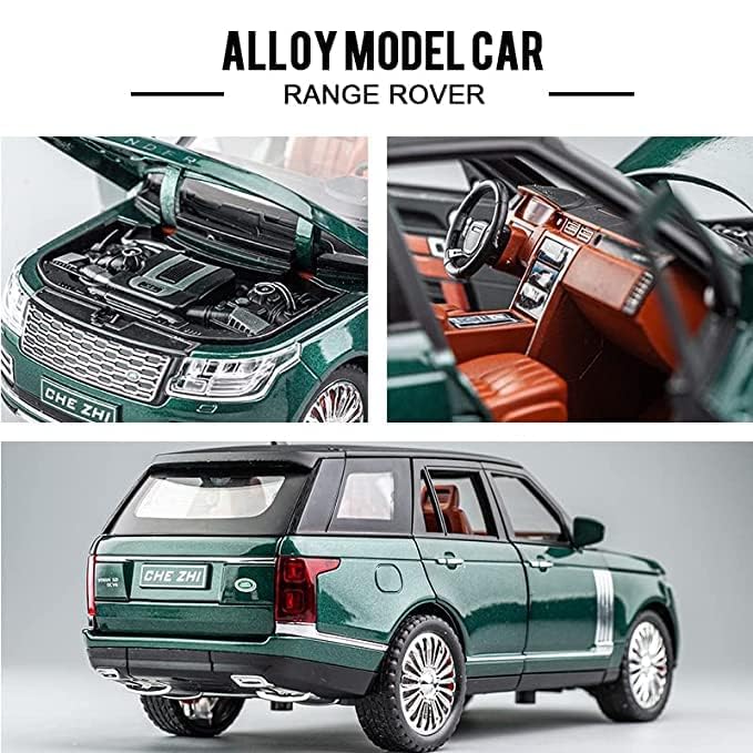 Image of Exclusive Alloy Metal Pull Back Die-cast Cars 1:24 Scale Model with Sound Light Mini Auto Toy for Kids (Colors as Per Stock)(Landroover)