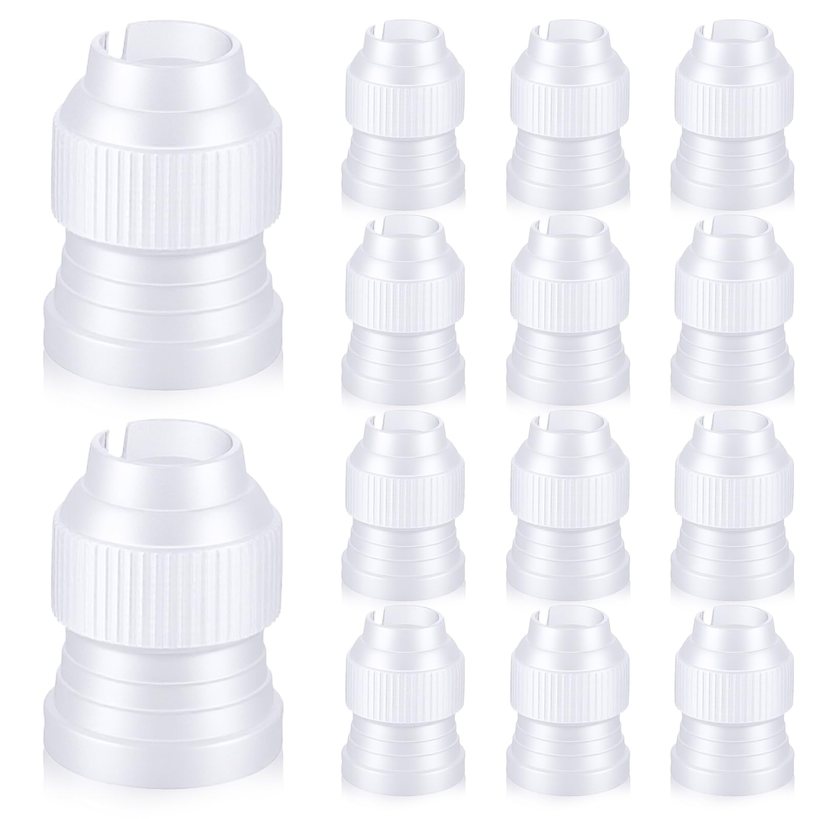 15Pcs Couplers for Piping Bags, Clear Plastic Piping Tips - Standard Couplers for Icing Nozzles Cake Decorating ((Small-1.26 x 0.59 Inch)