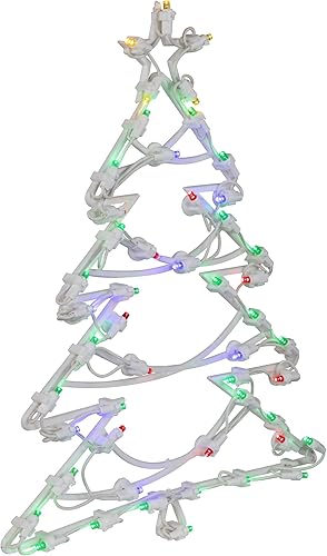 Miniatura 5 de Decoración de silueta de ventana de árbol de Navidad con luz LED de 16 pulgadas