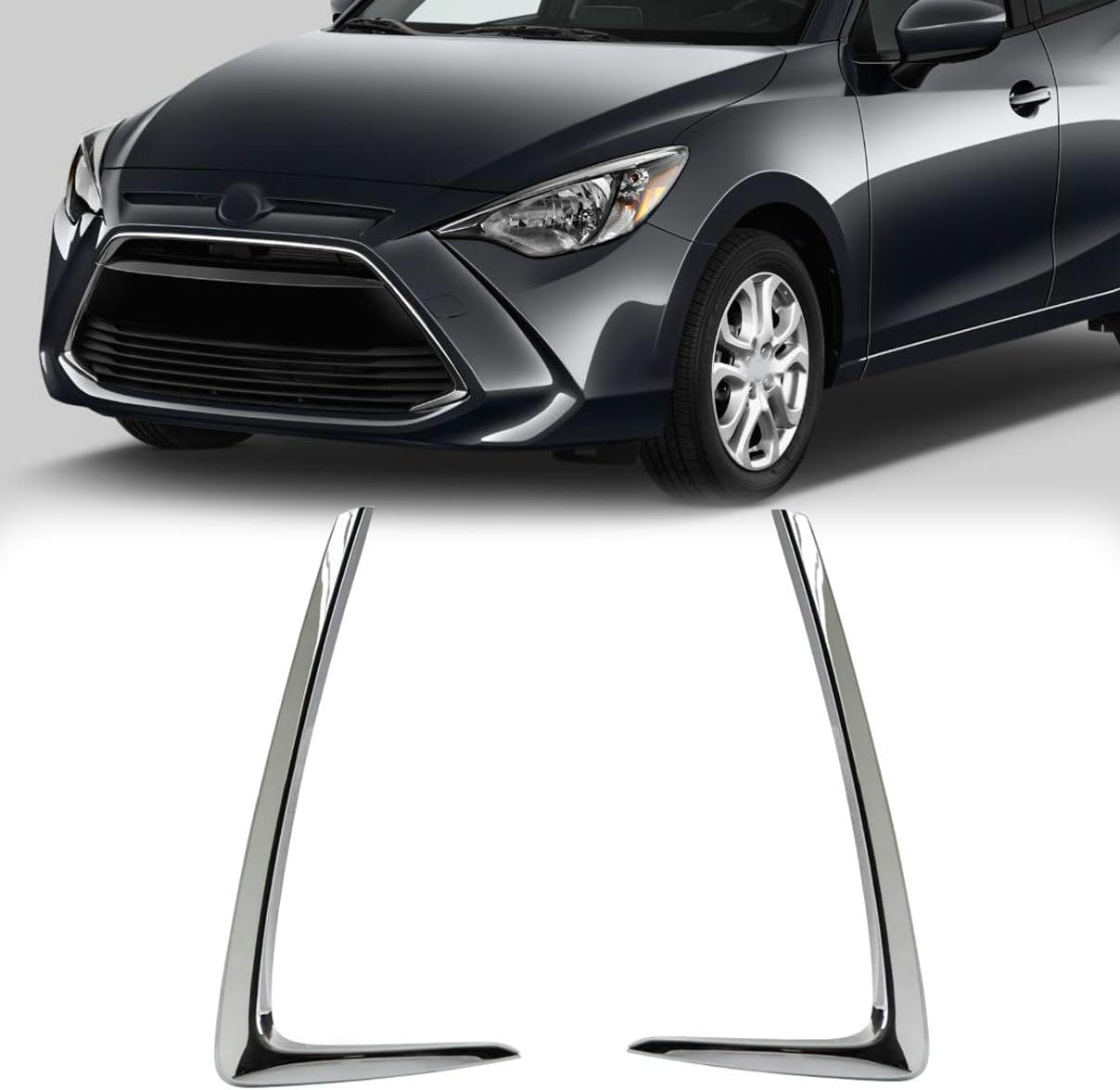 Car Front Grille Side Trim,Grille Trim Grill for 2016-2020 Toyota Yaris 2016 Scion iA Chrome Car Front Grille Side Trim