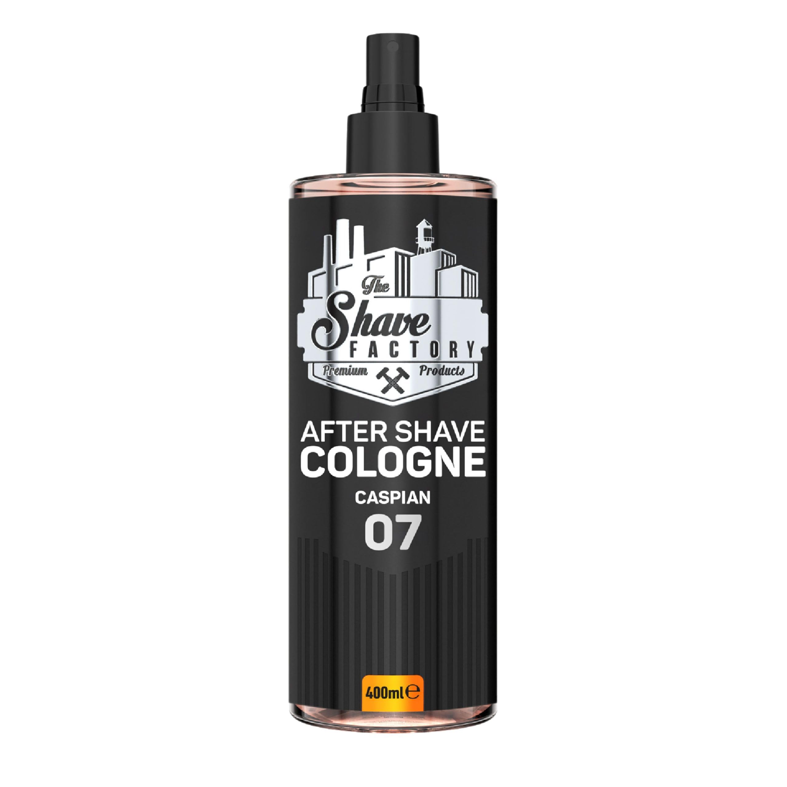 The Shave Factory Aftershave Cologne for Men – Caspian 400ml – Fresh, Invigorating and Warm Fragrance – Aquatic, Citrus & Woody Scent – ​​Soothes Irritation, Refreshes Skin