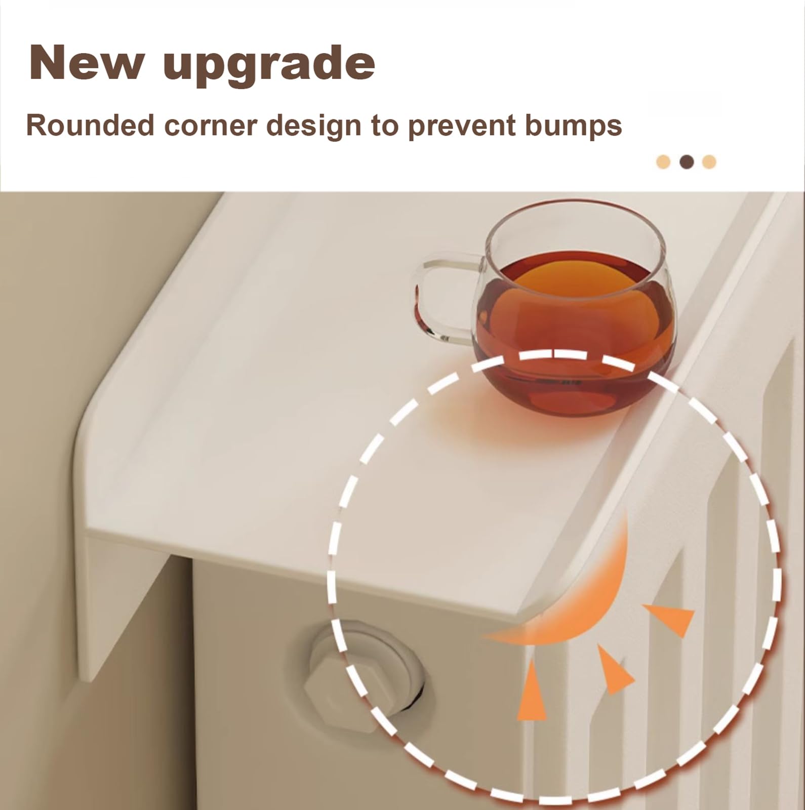 Étagère de radiateur sans perçage, réglable de 40 à 200 cm, 15 cm de large, étagère murale moderne pour salon, chambre à coucher et couloir, support facile à installer, blanc, idéale pour un affichage
