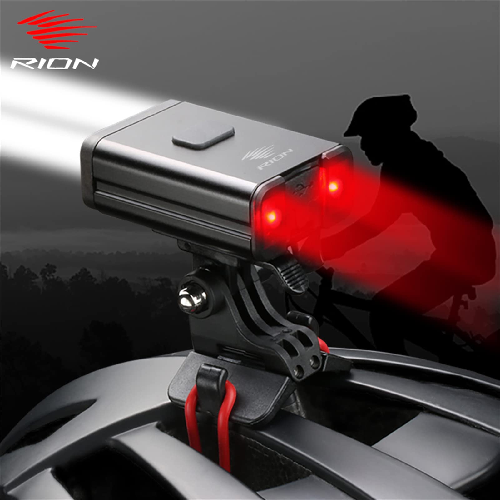 2 in 1 Faro per Bici da Bicicletta Fanale Posteriore Luci per Bicicletta Anteriore E Posteriore LED Flash USB Luce per Casco Lampada Lanterna Accessori