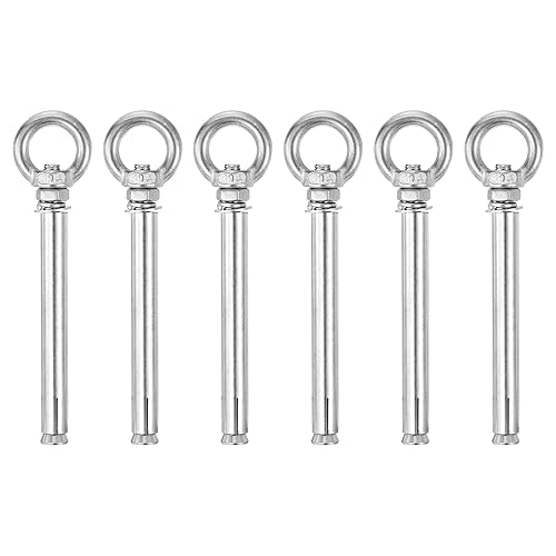 Miniatura 48 de uxcell Aro de elevación de la expansión, 5pcs M8x100mm 304 tornillo de expansión de acero inoxidable con anillo de ojo para pared de ladrillo