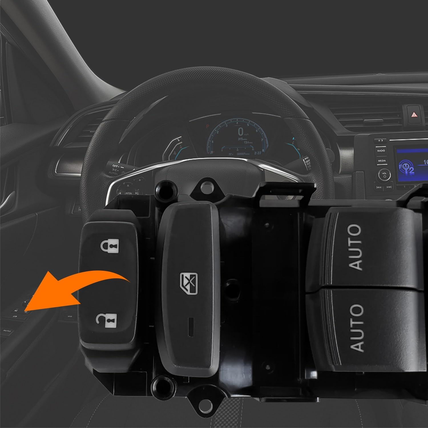 Front Left Driver Side Master Power Window Switch 35750TBAA41 Compatible with Honda Civic EX/SI Touring 2016 2017 2018 2019 2020 2021, Power Window Switch Button with Double Auto Replaces# 35750TBAA42