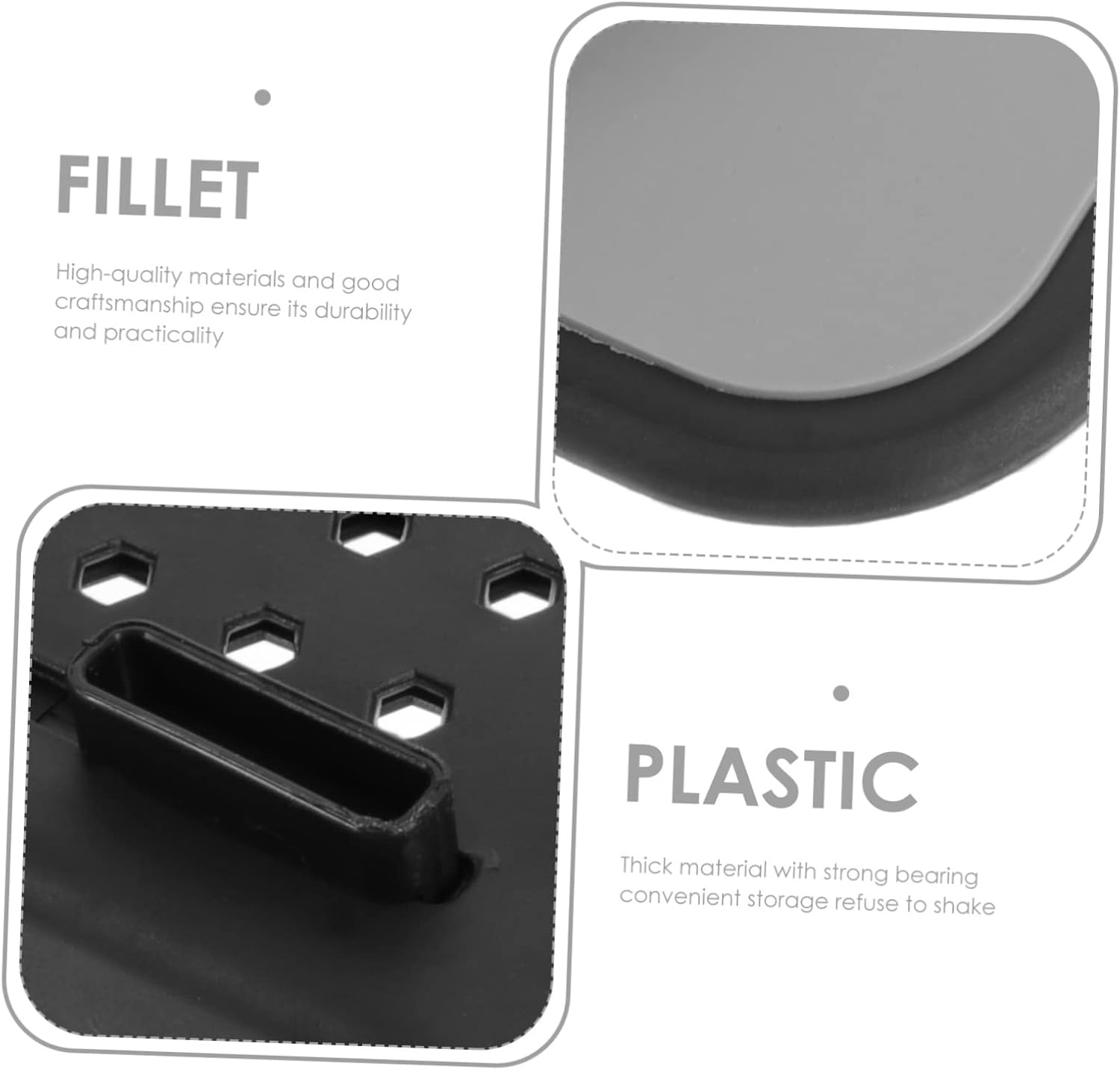 GLEAVI Bathtub Shelf Plastic Storage Rack Household Bathroom Supply Serving Tray Black