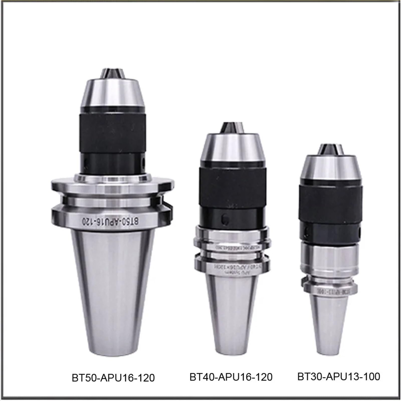 BT30 BT40 BT50 NT40 NT50 APU13 APU16 Mandrino a pinza Mandrino autoserrante for trapano Mandrino conico for trapano(SILVER,BT30-APU13-100L)