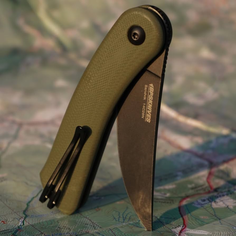 Amazon.com : BPSKNIVES Colibri - Green Folding Knife 14C28N