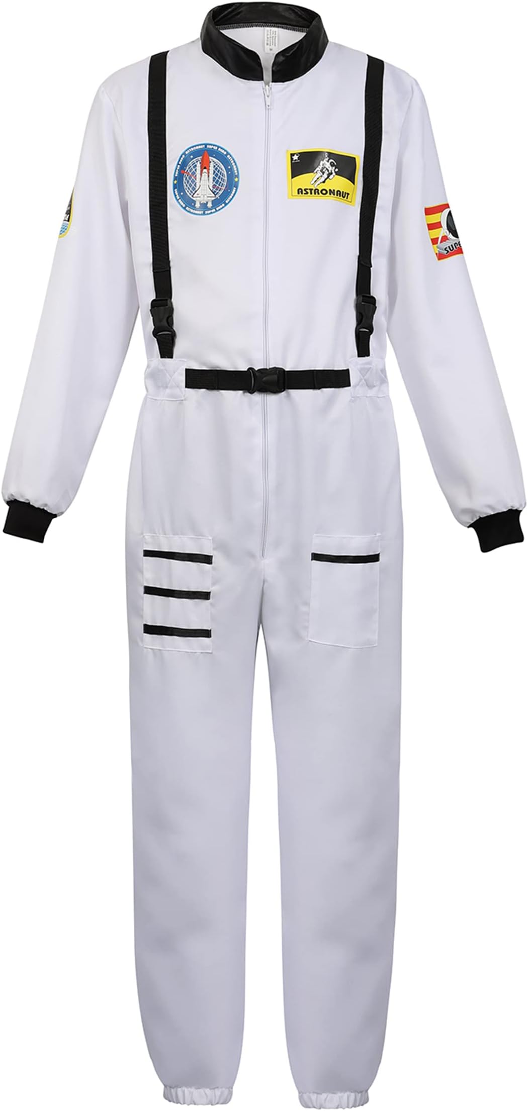 Men's Adult Astronaut Spaceman Costume Coverall Pilot Air Force Flight Jumpsuit Dress Up Party
