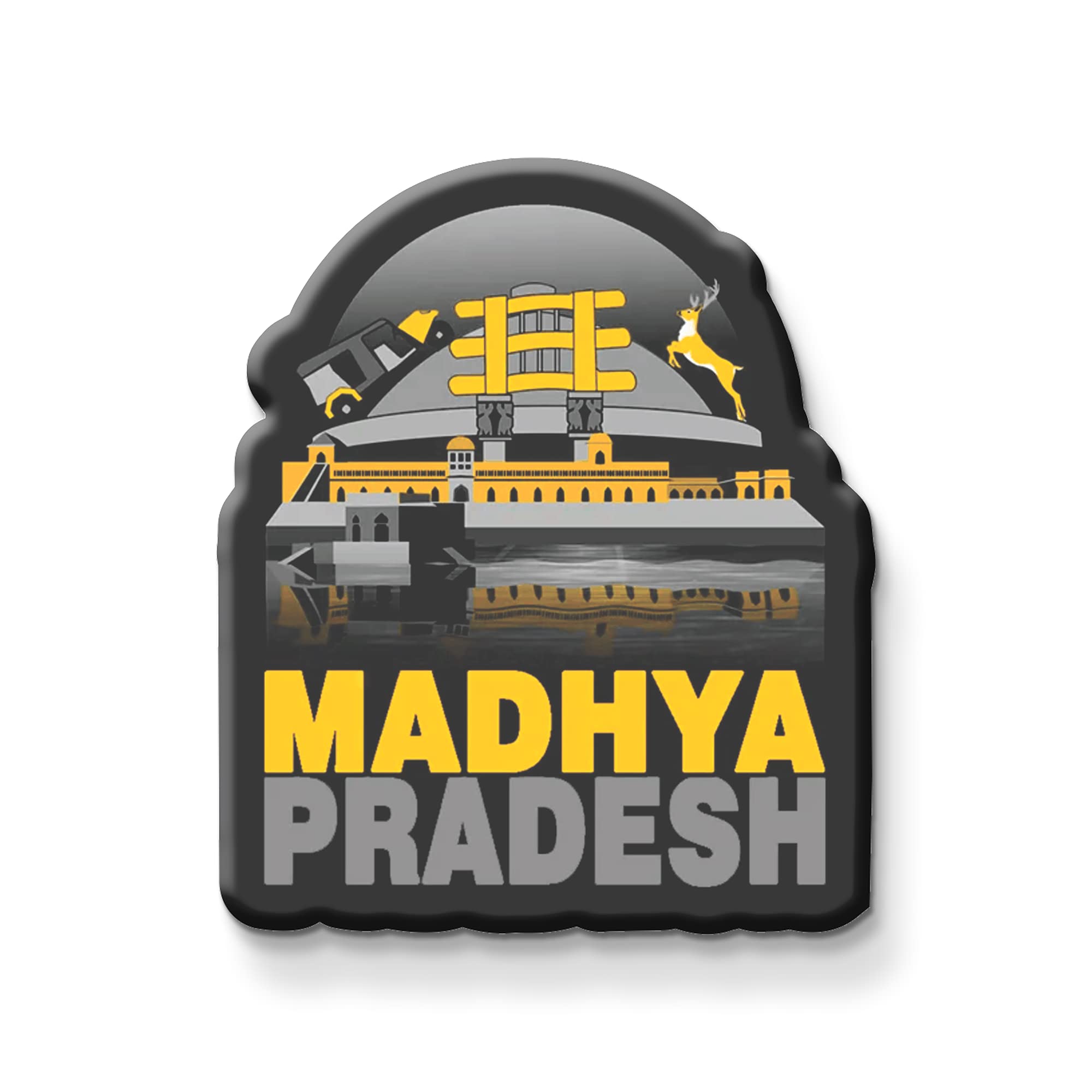 NIVARA Indian State Theme Souvenir Wooden Fridge Magnet for Refrigerator-Set of 1, Multicolor