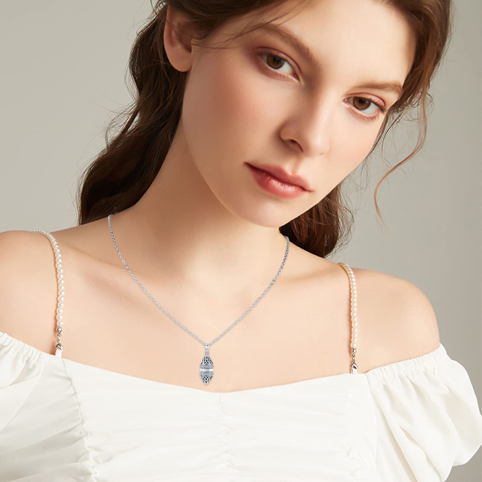 Collar para cenizas de plata de ley 925, colgante de ceniza conmemorativa con diferentes motivos – Nudo celta, árbol de la vida, corazón, flor para hombre y mujer