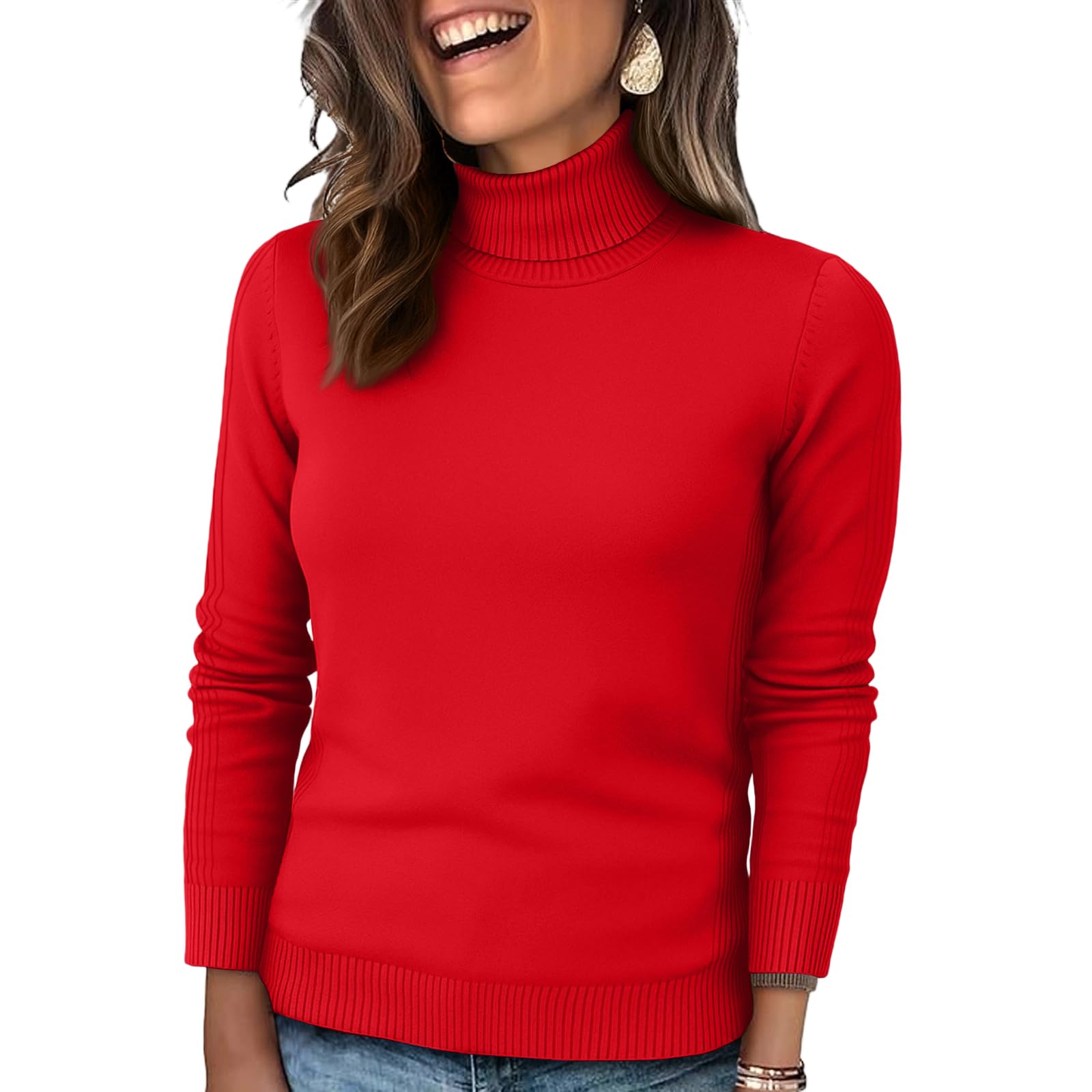 Turtleneck Sweater Women Womens Sweaters for Long Sleeve Pullover Knitwear Pullover