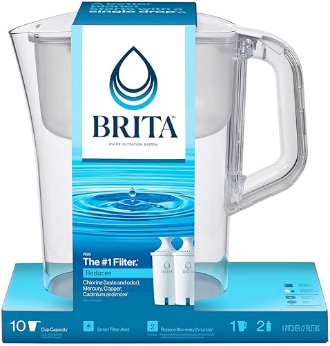 Miniatura 2 de Brita Large 10 Cup Water Filter Pitcher with Smart Light Filter Reminder and 2 Standard Filtes, Made Without BPA, White (Packaging May Vary)
