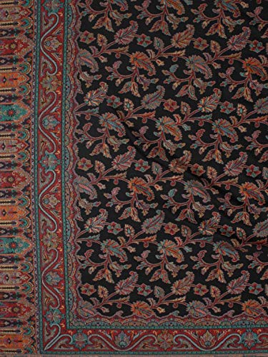 Women's Pashmina Wool Blend Indian Handicraft Woven Shawls, Scarf, Wraps [Large Size: 40" X 80"]2
