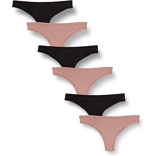 Amazon Essentials Women's Microfiber Underwear (Hipster & Thong, Available in Plus Size), Pack of 6