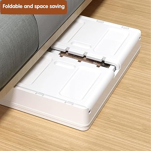 Miniatura 7 de Contenedores de almacenamiento apilables de 26.9 galones, caja de almacenamiento plegable, contenedores de almacenamiento apilables con tapa para