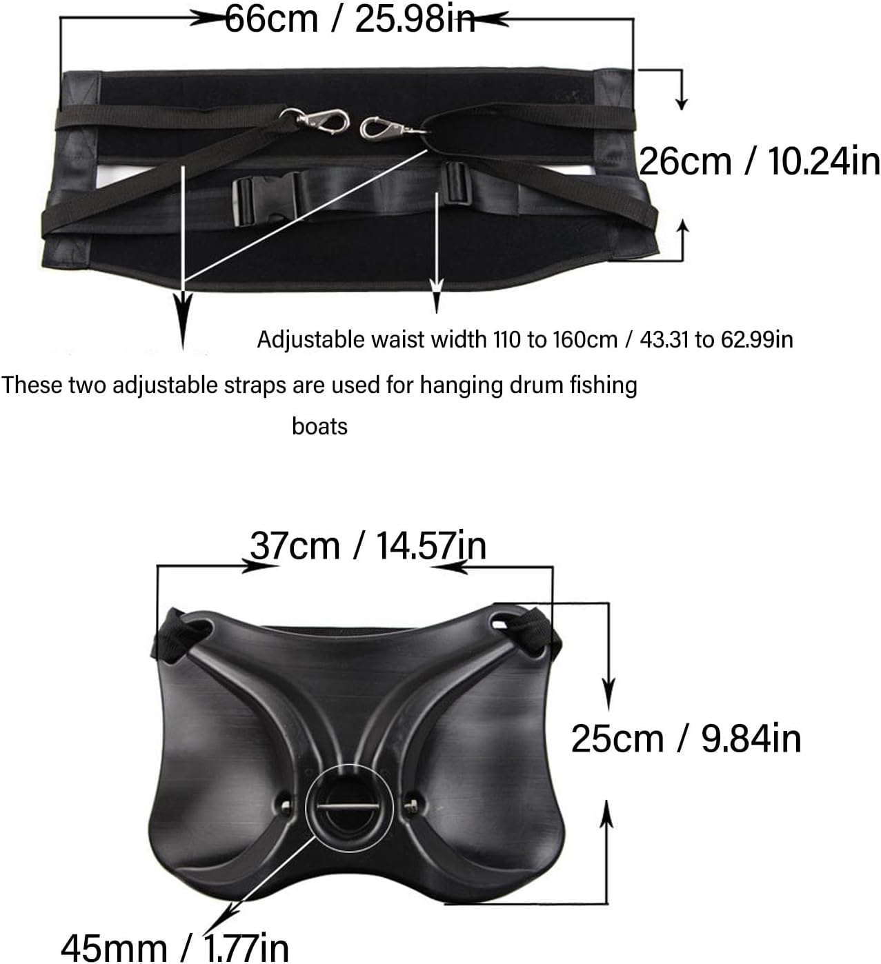 Fishing Waist Belt, Adjustable Foam Padded Non Slip Oxford Fabric Fishing Rod Holder with Multifunctional Design, for Boat Deep Sea Lure Rock Jigging Fish