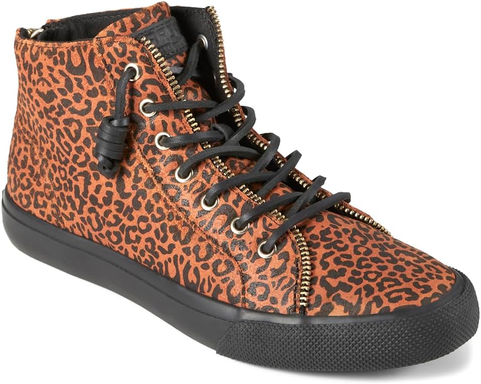Sperry Women's Fashion High Top Boot - Washed Canvas With Zipper Trim