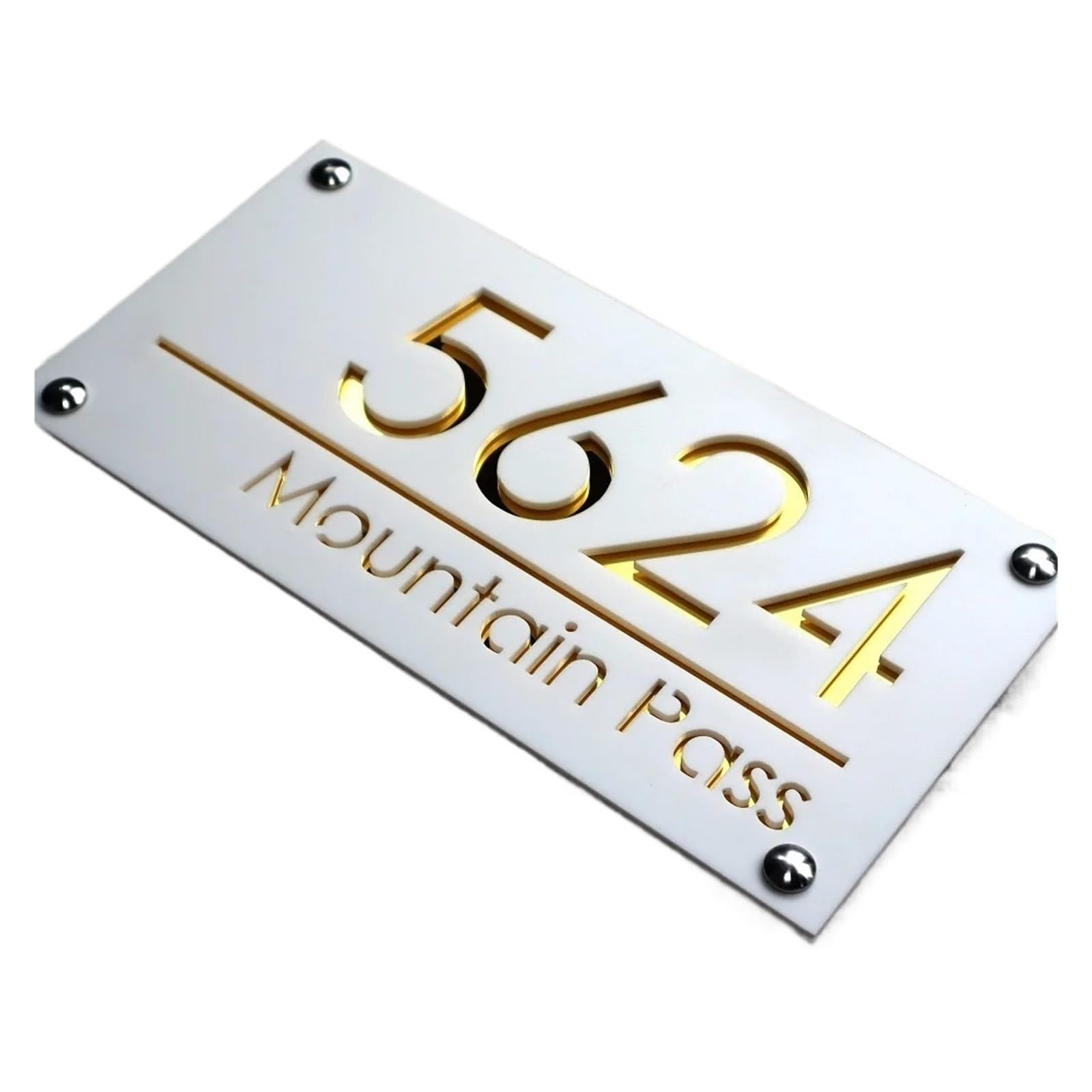 Letrero Con Número De Casa, Placa Puerta, Dirección Calle, Decoración Moderna Acrílica, 1 Ud(5,20x40cm (7.9x15.8in))