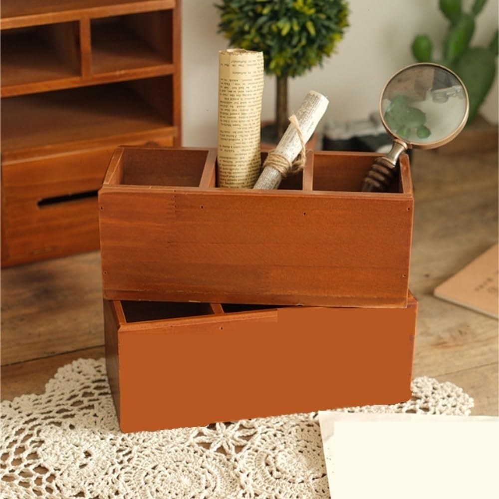 Stifteköcher Stifte Halter Dreistufiger Stifthalter Aus Holz, Geeignet For Zuhause, Schule Und Büro Schreibtisch-Organizer