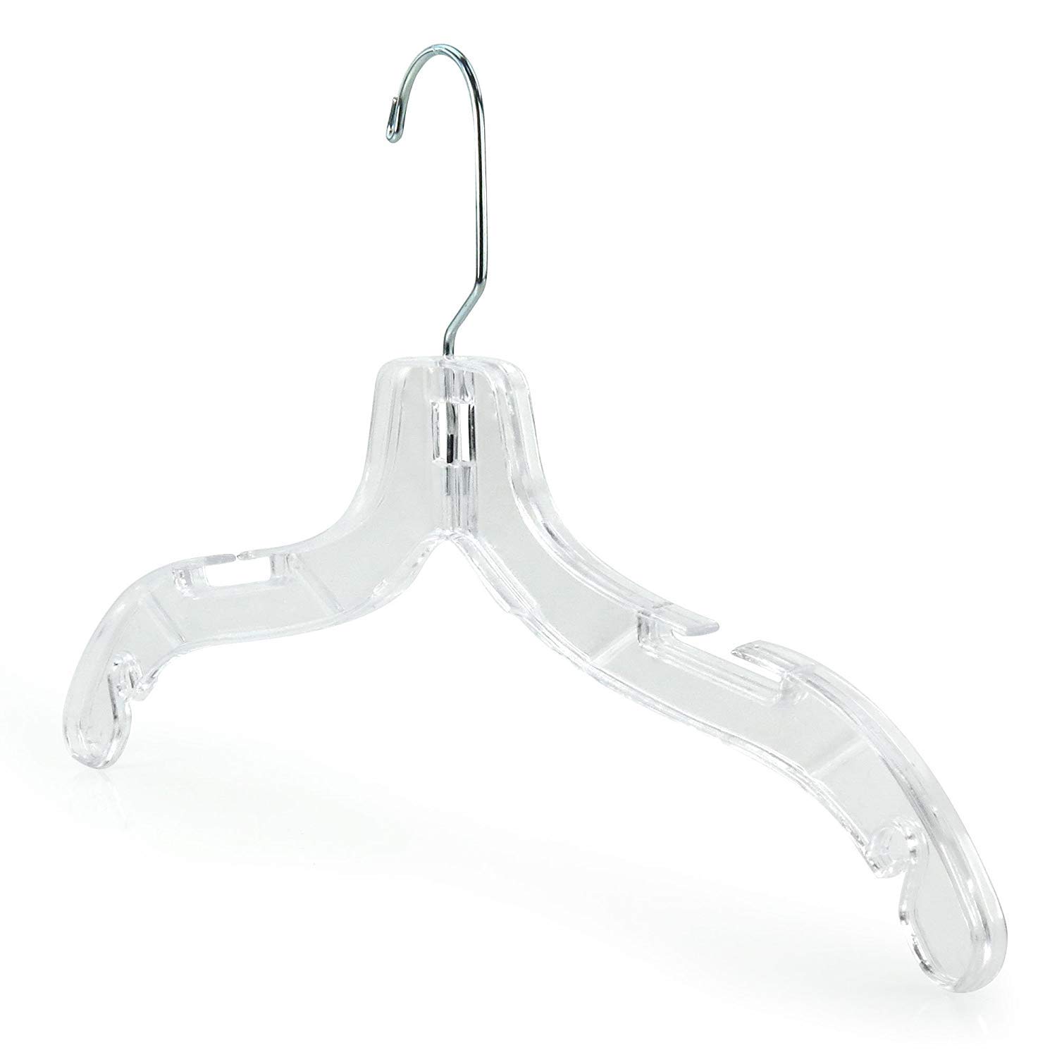 Only Hangers Pack of 15 Clear Plastic Clothes Coat Hangers with Strong Swivel Metal Hook - 17 Inches