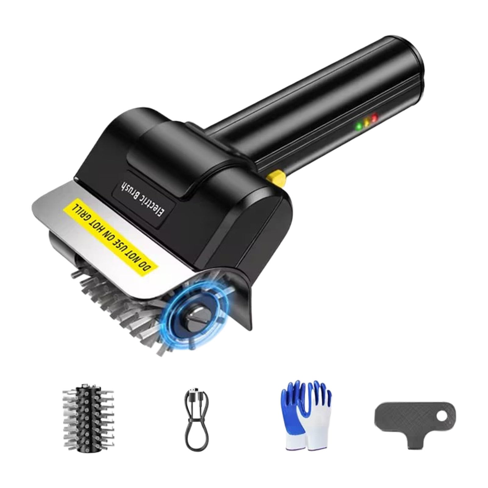 CUNZJIA Electric Grills Brush with LED Light and 2000mAh Rechargeable Battery BBQ Grills Cleaner for Effortless