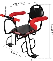 MENAYODA gyermek kerékpár hátsó ülés, 45 kg terhelhetőség, csúszásmentes támla - Black, 38*23*20 3