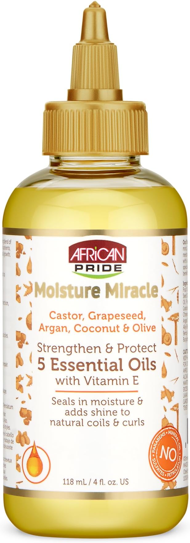 African Pride Moisture Miracle 5 Essential Oils, 4 oz (118ml)