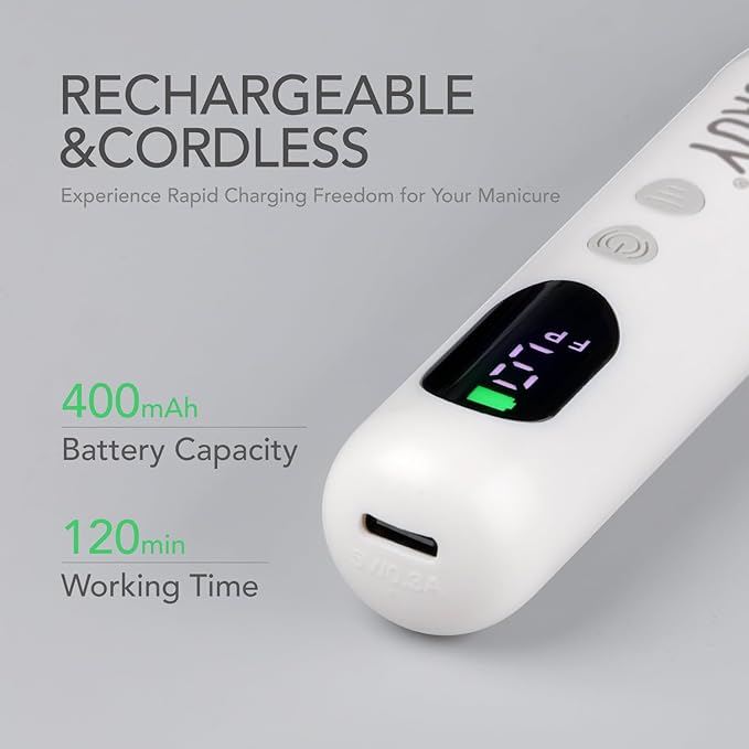 Taladro de Uñas GAOY Recargable Inalámbrico con Pantalla LED miniatura 4