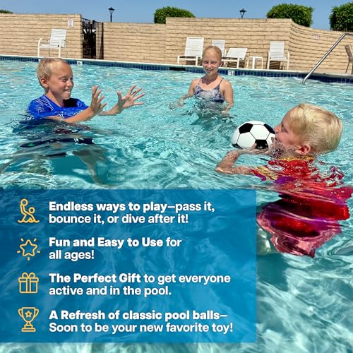 Aqua Dive Soccer Ball – Fun Underwater Pool Toys for Ages 8-12 + – Best Pool Games Outdoor Ball Game for Kids – Water Toys for Kids Summer Parties & Watermelon Beach Games – Fun Gifts For Boys & Girls