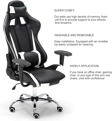 Miniatura 5 de Aloudy Almohadillas ergonómicas de espuma viscoelástica para silla de oficina, cómodas fundas para reposabrazos de silla de juegos para codos y