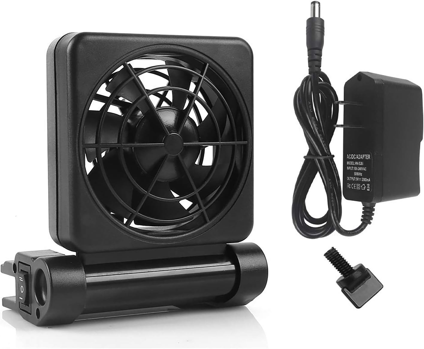 Aquarium Chiller, Fish Tank Cooling Fan System for Salt Fresh Water, 2 Variable Speed, Wide Angle Adjustable (1-Fan)