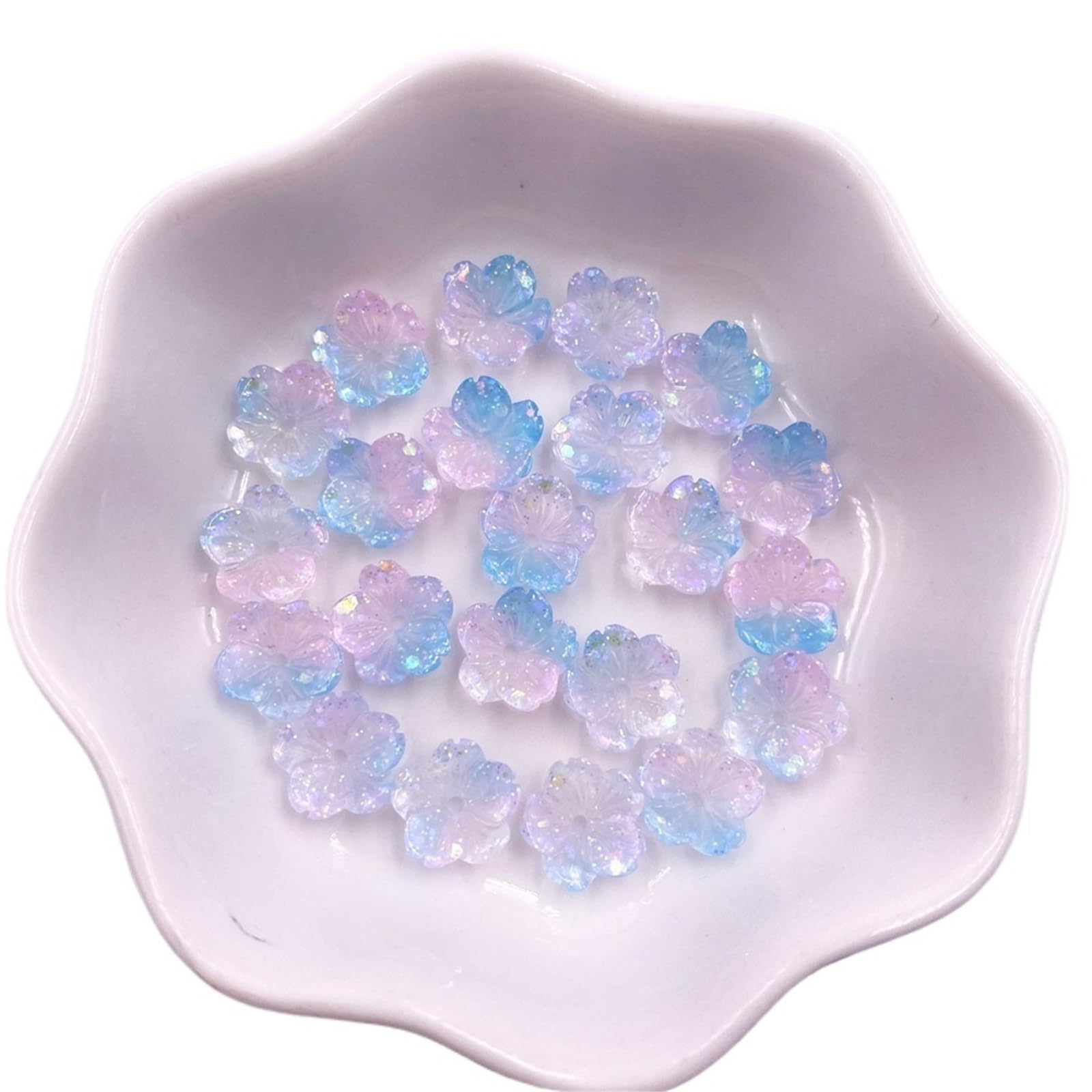 Wtaxbh Color2 Iron On Patches 200Pcs 10Mm Colorful 3D Flower Nail Art Flatback Rhinestone 1 Hole Bead Scrapbook Wedding Applique Diy Manicure Accessories Decor(Color2)