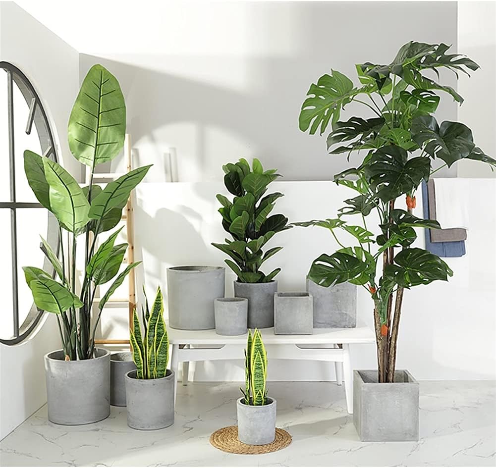 Artificial Snake Plant 16.9 Inch Fake Sansevieria Tree Perfect Faux Plants in Plastic Pot for Home Office Housewarming Gift