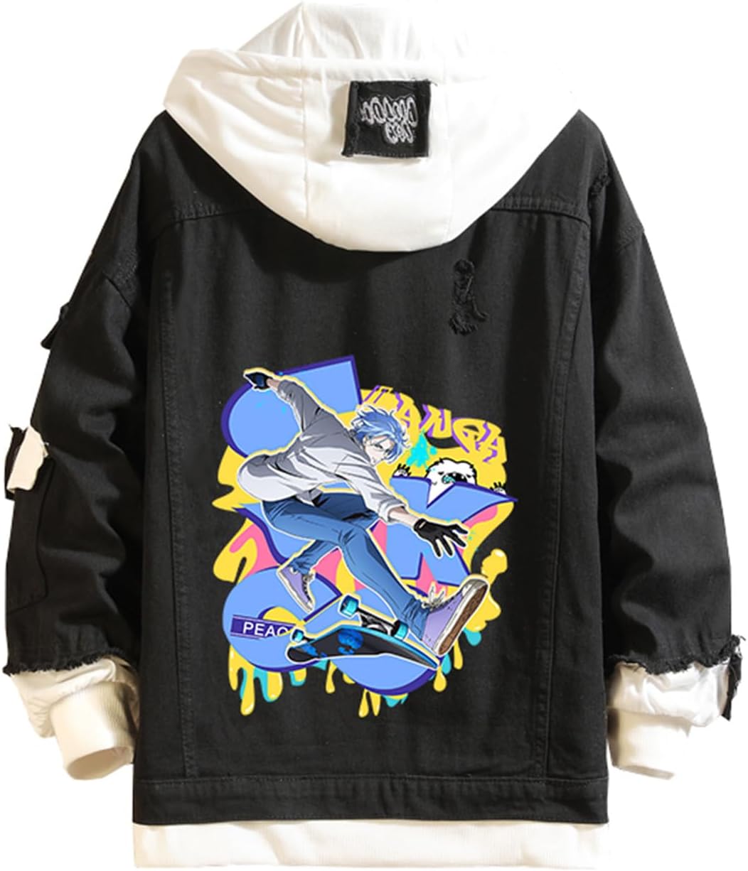 ISaikoy Anime SK8 the Infinity Denim Jacket Reki Long Sleeve Jeans Sweatshirt Sweater Hoodie